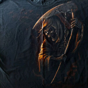 VINTAGE Y2K Grim Reaper Shirt Men’s Size 3XL Black T-shirt Gothic Halloween